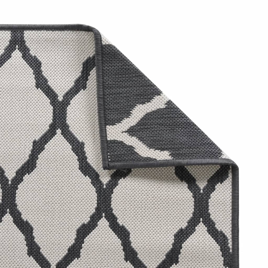 tapis reversible d'extérieur gris et blanc